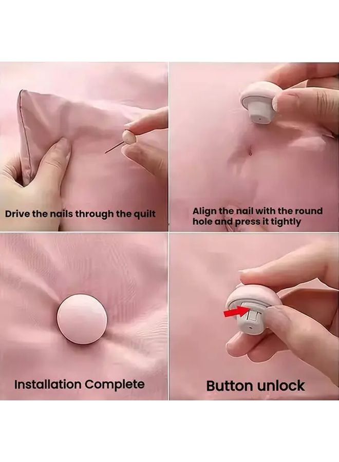 Pink Quilt Holder 7pcs Invisible Anti Slip Duvet Clips Reusable Bedding Accessories - Image 4